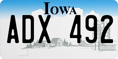 IA license plate ADX492