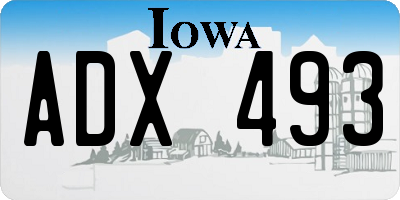 IA license plate ADX493
