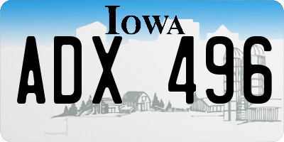 IA license plate ADX496