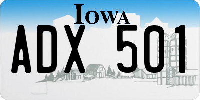 IA license plate ADX501