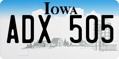 IA license plate ADX505