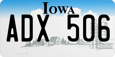 IA license plate ADX506