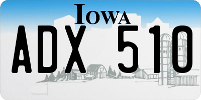 IA license plate ADX510
