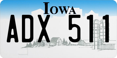 IA license plate ADX511