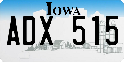 IA license plate ADX515