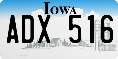 IA license plate ADX516