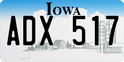 IA license plate ADX517