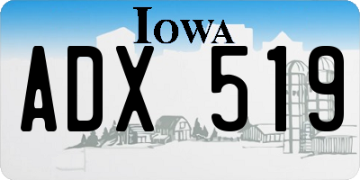 IA license plate ADX519