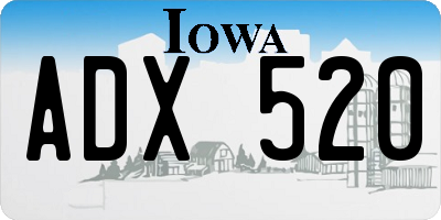 IA license plate ADX520