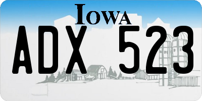 IA license plate ADX523