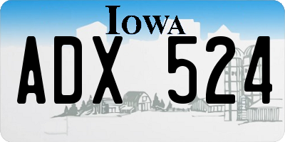 IA license plate ADX524