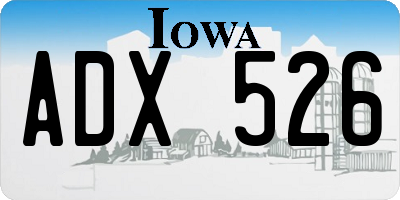 IA license plate ADX526