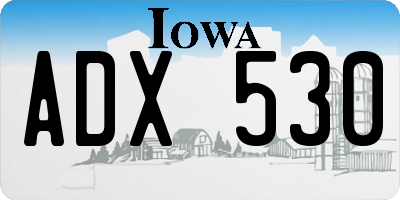 IA license plate ADX530