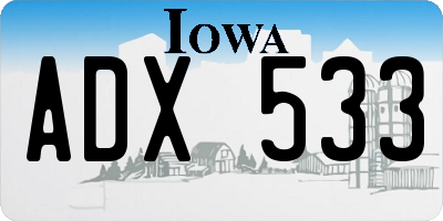 IA license plate ADX533