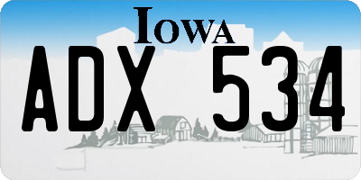 IA license plate ADX534