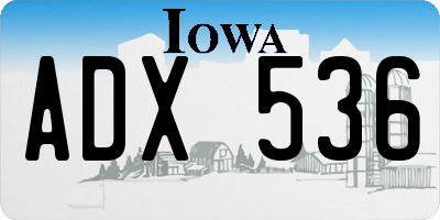 IA license plate ADX536