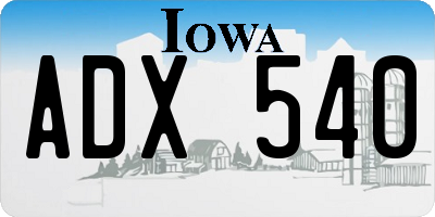 IA license plate ADX540