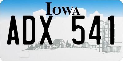 IA license plate ADX541