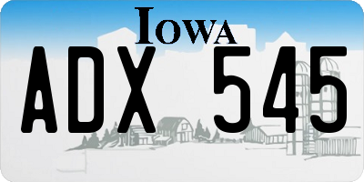 IA license plate ADX545