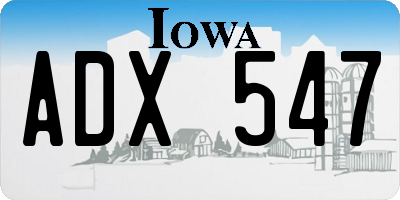 IA license plate ADX547