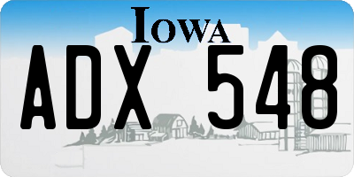 IA license plate ADX548