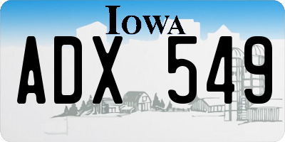 IA license plate ADX549
