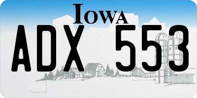 IA license plate ADX553