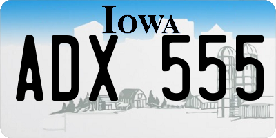 IA license plate ADX555