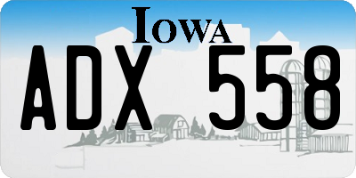 IA license plate ADX558