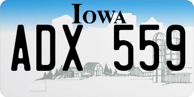 IA license plate ADX559