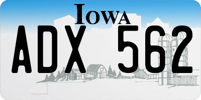 IA license plate ADX562