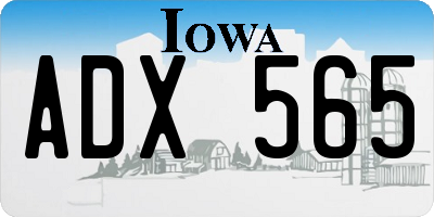 IA license plate ADX565