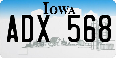 IA license plate ADX568