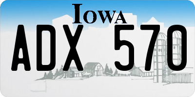 IA license plate ADX570