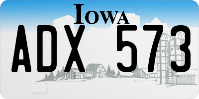 IA license plate ADX573