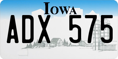 IA license plate ADX575