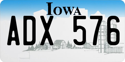 IA license plate ADX576