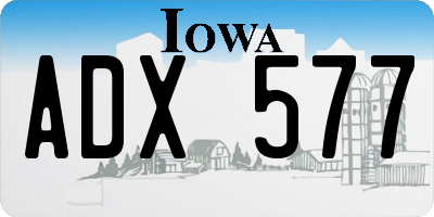IA license plate ADX577
