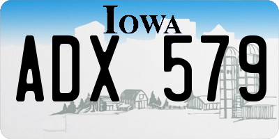 IA license plate ADX579