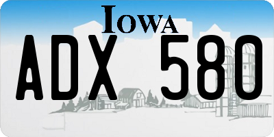 IA license plate ADX580