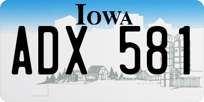 IA license plate ADX581