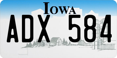 IA license plate ADX584