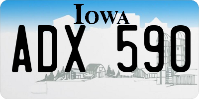 IA license plate ADX590