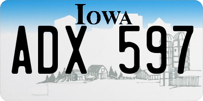 IA license plate ADX597