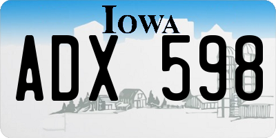 IA license plate ADX598