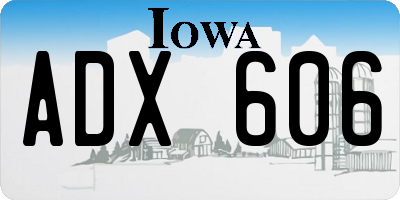 IA license plate ADX606