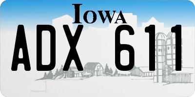 IA license plate ADX611