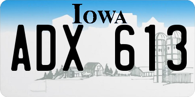 IA license plate ADX613