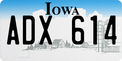 IA license plate ADX614