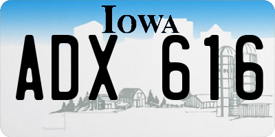 IA license plate ADX616